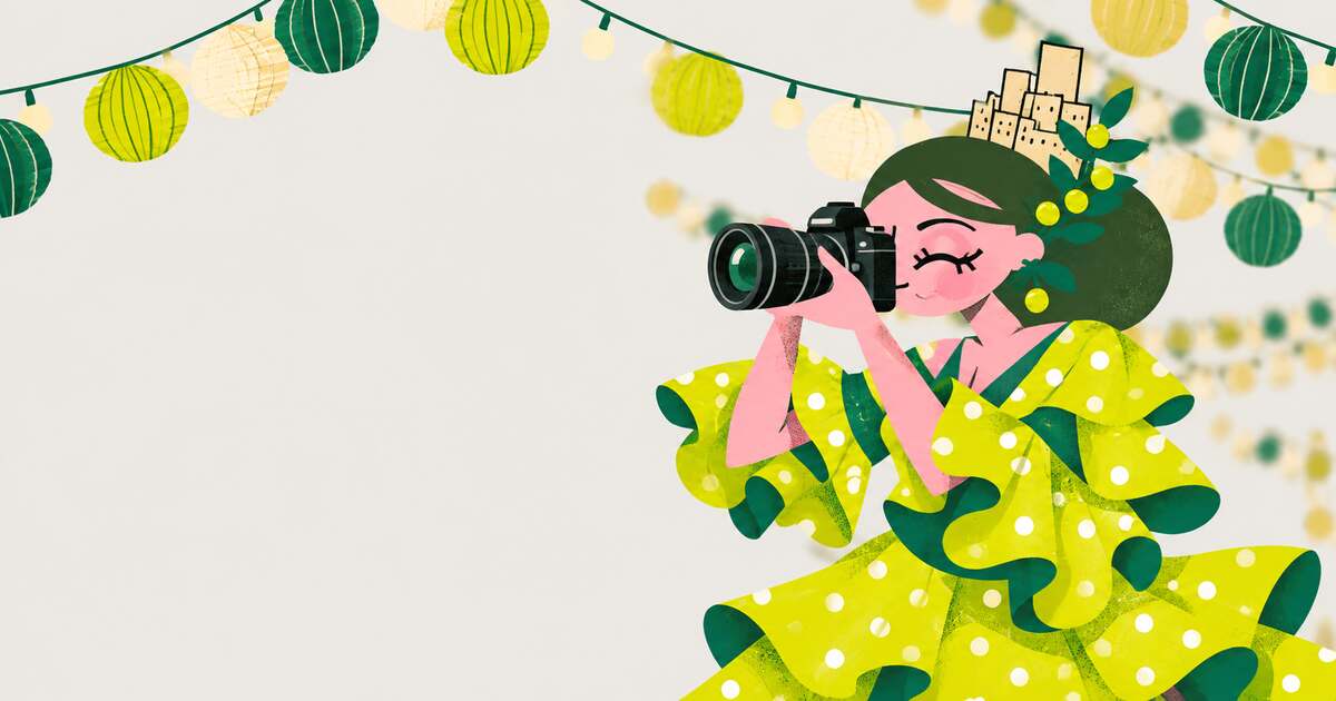 Protagonista de San Lucas fotografiando la Feria