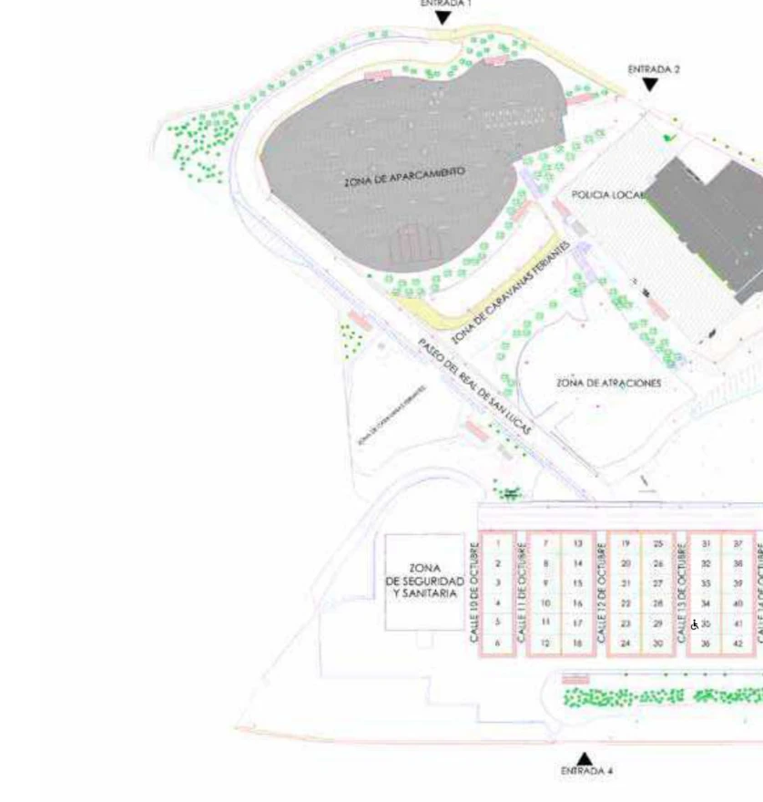 Plano oficial del sector oeste del recinto ferial